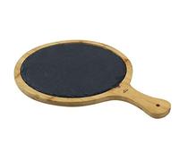 Lacor - Ardoise et Panneau de Bambou, rond, 38'5x28x1'5 cm | Ustensile professionnel durable; conçu pour un rendement optimal y nettoyage rapide et facile au lave-vaisselle