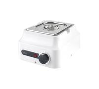 LACOR - 69617 - Chocolat En Acier Inoxydable Bain-marie 18/10, Pour Faire Fondre le Chocolat, Pâtisserie Idéale, Plastique ABS, Thermostat 0-60°C, Chauffage 3D, GN 1/6, 22,5 x 26 x 14,5 cm, Blanc