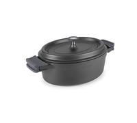 lacor cocotte ovale en fonte émaillée 26cm noir 25933