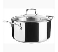 Lacor - 60870 - Cocotte Trichef, 3 L, 20 cm, Acier Inoxydable 18/10 et Aluminium 1060 Trois Couches, Poignées et Bouton en Acier Moulé, Adaptée à l’Induction, au Four et au Lave-Vaisselle