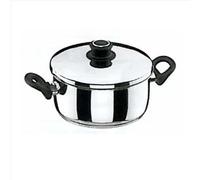 Lacor - 85026 - Faitout - avec le couvercle Inox -26 cm, Noir/Argenté.