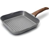 Grill carré Stilo avec poignée imitation bois 24 cm Lacor