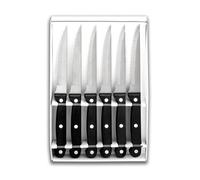 Lacor Jeu De 6 Couteaux Pour Steak Lame Lissé Manche Noir