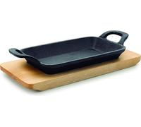 LACOR Mini poêle à griller rectangulaire Magma, Fonte, Noir, 22 cm