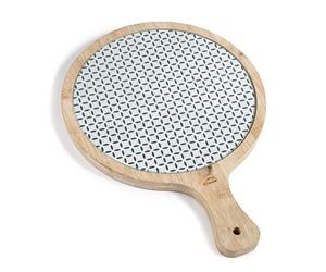 Lacor Planche en verre et bambou Ronde