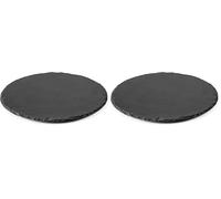 LACOR Plateau Rond, Ardoise, Noir cendré, 30 cm (Lot de 2)
