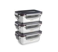 Lacor Set 3 Récipients Alimentaires Ecoinox Micro-Ondes 18/10 - 260 Ml
