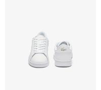 Lacoste 50SMA0185-2H4 Chaussures basses à lacets en cuir et textile pour homme en blanc, Combinaison blanche., 42 EU