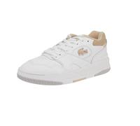 Lacoste Baskets Lineshot à col contrasté pour femme, Blanc/BRW clair, 41 EU