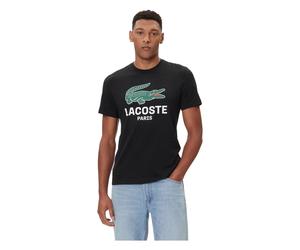 Lacoste - Big Chest Croco Crewneck Tee - Homme - Tops - Noir - Taille: XL