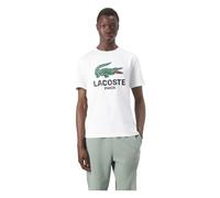 Lacoste - Big Chest Logo Crewneck Tee - Homme - Tops - Blanc - Taille: S