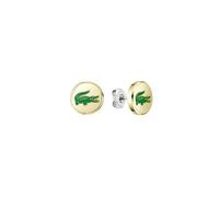 Lacoste Boucles D'oreilles Puces pour Homme Collection ARTHOR en Or Jaune avec un Crocodile Lacoste en Émail Vert - 2040498