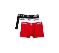 Lacoste Boxer Homme - Lot de 3 , Noir/Rouge-blanc, M