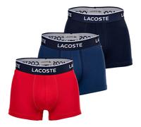 Boxer Lacoste en coton stretch avec logo bleu marine rouge blanc (3 unités) - S