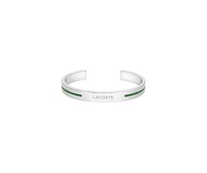 Lacoste Bracelet Bangle Ouvert pour Homme Collection ADVENTURER en Acier Inoxydable avec Ligne en Émail Vert - 2040526