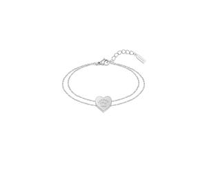 Lacoste Bracelet en Chaîne pour Femme Collection LOVE MY CROC en Acier Inoxydable avec un Charm en Forme de Cœur - 2040396