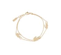 Lacoste Bracelet Chaîne Double pour Femme Collection CROCODILE en Or Jaune avec des Charms en forme de Crocodile - 2040470