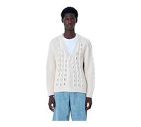 Lacoste - Cable Knit Cardigan - Homme - Pulls - Blanc - Taille: M