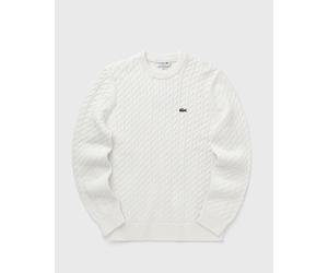 Lacoste Cable Knit Cotton Sweater men Pullovers white taille: XL