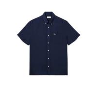Lacoste - Camicia di Lino a Maniche Corte - Homme - Chemises - Bleu - Taille: L