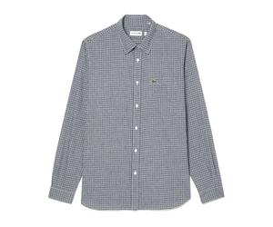 Lacoste - Camicia in flanella di cotone - Homme - Chemises - Bleu - Taille: 2XL