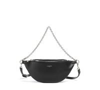 Lacoste Champs Elysees Sac banane noir, cuir de vache grainé, femme