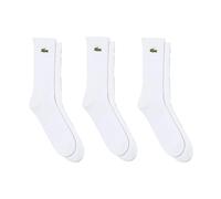 Lacoste - Chaussettes côtelées avec patch logo - Homme - Sous-vêtements - Blanc - Taille: S