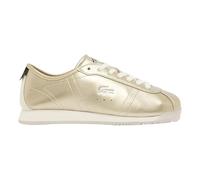 Lacoste Chaussures Club-Low Metallic Leather, couleur or et blanc cassé, style rétro sportif, légères, Doré, métallisé, blanc cassé, 38 EU
