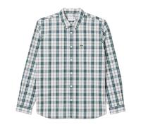Lacoste - Chemise à Carreaux Écossais en Popeline Coupe Régulière - Homme - Chemises - Vert - Taille: L