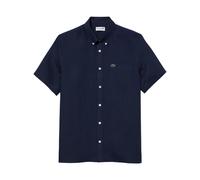Lacoste - Chemise à Manches Courtes en Lin - Homme - Chemises - Bleu - Taille: L