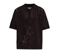 Lacoste - Chemise Crocodile en Maille Ajourée - Homme - Chemises - Brun - Taille: L