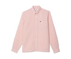 Lacoste - Chemise Décontractée en Lin - Homme - Chemises - Rose - Taille: 3XL