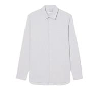 Lacoste - Chemise Popeline Stretch Rayée Coupe Slim - Homme - Chemises - Blanc - Taille: L