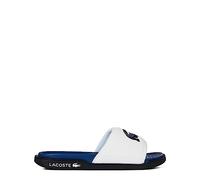 Lacoste Claquettes Croco Dualist pour homme, noir/blanc, Blanc/bleu marine, 40.5 EU