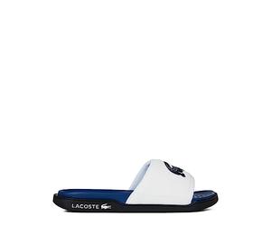 Lacoste Claquettes Croco Dualist pour homme, noir/blanc, Blanc/bleu marine, 40.5 EU