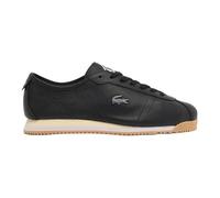 Lacoste Club-Low Chaussures en cuir pour homme, noir avec semelle en caoutchouc, style sportif rétro, bout rond, Noir (Goma Black Gum), 44 EU