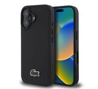 Lacoste Étui Iconic Petit Pique pour iPhone 16 Plus 6.7 Rigide MagSafe Noir