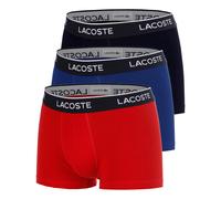 Boxer Lacoste en coton stretch avec logo bleu marine rouge blanc (3 unités) - M