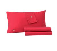 Lacoste Drap uni en Percale - Piment - King Size