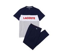 Lacoste Ensemble de Pyjama Homme , Argent Chine/Marine-blanc, L