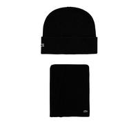Lacoste - Ensemble écharpe et bonnet en laine - unisex - Accessoires - Noir - Taille: ONE Size