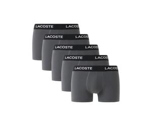 Lacoste Essential Jersey 5 Pack Boxer W/Pique Effect & AOP Branding Waistband Boxeur ajusté, Gris Ombre, XL Homme