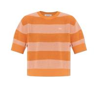 Lacoste, Femme, Pulls, Orange, Taille: 44 FR T-shirt en maille rayée