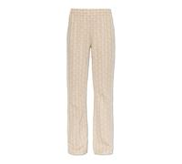 Lacoste - Flared Monogram Pantalons de survêtement - Femme - Pantalons - Beige - Taille: 36 FR