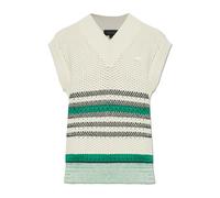 Lacoste - Gilet Pull Sans Manches en Piqué Rayé et Dentelle - unisex - Pulls - Beige - Taille: S