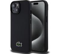 Lacoste Hard Cover Iconic Petit Pique Woven Logo MagSafe Noir pour iPhone 15 (LCHMP15SPVCK)