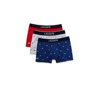 Lacoste Homme Boxers 5H3411, Monsieur Ensemble de 3,sous-vêtements,Pantalons,Shorts,Basiques,Courts,Methylene/Silver Chine-Red (W3T),Small (S)