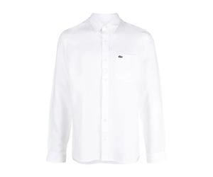 Lacoste, Homme, Chemises, Blanc, Taille: L Jupe Blanche Brodée en Lin
