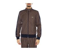 Sweat à capuche Lacoste Paris Monogramme à fermeture éclair complète marron bleu marine - S