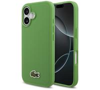 CG MOBILE Lacoste Iconic Petit Piqué Logo tissé Compatible avec MagSafe Coque pour iPhone 17 (vert)